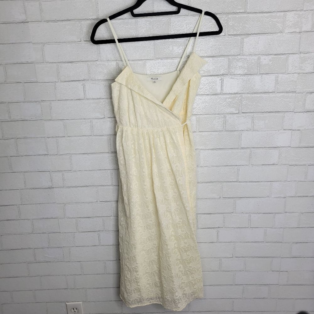 Madewell Ivory Embroidered Pleated Wrap Dress - Picture 6 of 6
